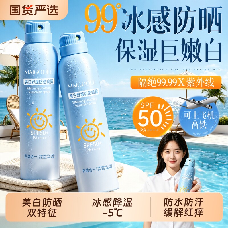 明星代言!冰感美白防晒喷雾HOT.1图片