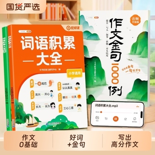 抖音同款 词语积累大全训练作文金句1000例小学作文素材范文写作方法与技巧金句归类大全好词好句好段优美句子素材积累金句800例