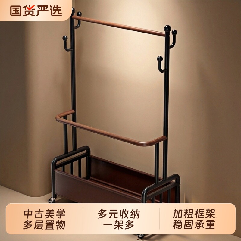 衣架卧室落地挂衣架家用房间次净衣帽架置物挂衣服架子收纳简易