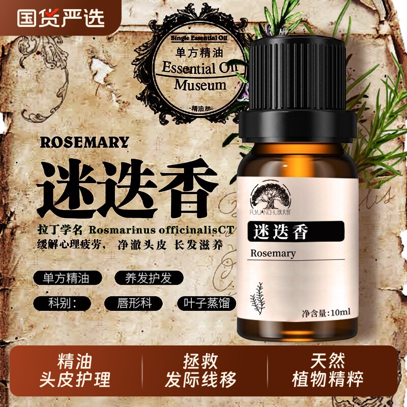 迷迭香单方精油头皮护理护发香薰天然植物10ml按摩清爽控油缓解压