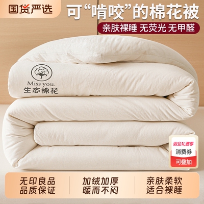 无印良品新疆棉花被子被芯四季通用可拆洗加厚冬被单人棉被春秋被