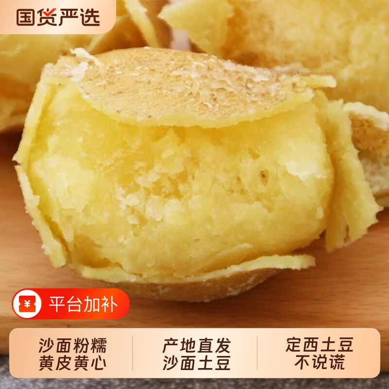 正宗甘肃定西沙面土豆黄心马铃薯蔬菜洋芋旱沙地种植新鲜9斤黄皮