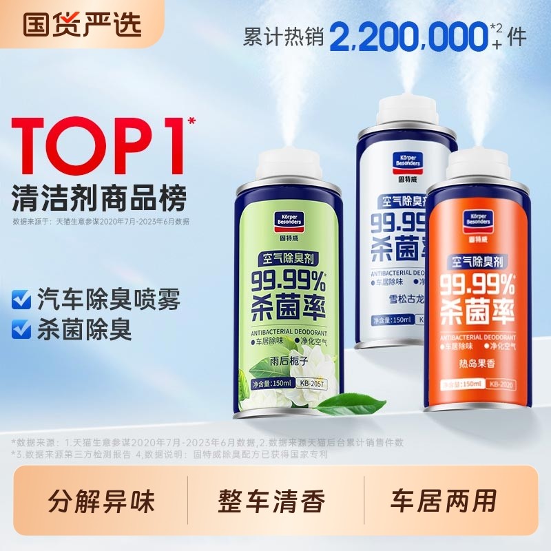 固特威车内除异味汽车异味消除神器除味杀菌除臭空气清新剂喷雾用