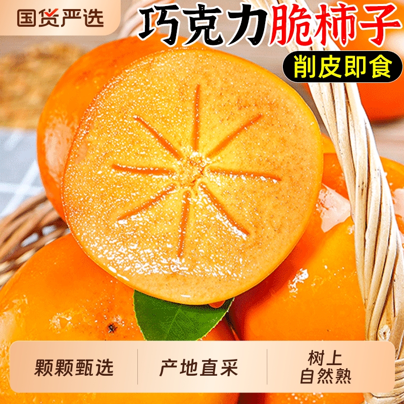 脆甜不涩收到即食丨巧克力脆柿子