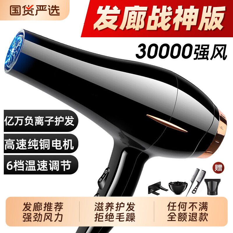 电吹风机负离子护发静音速干家用大风强力新款风筒理发店发廊专用 - 国货严选旗舰出品