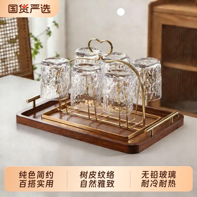 青苹果玻璃杯家用套装高颜值喝水泡茶杯子待客水杯冰川高硼硅防爆图片