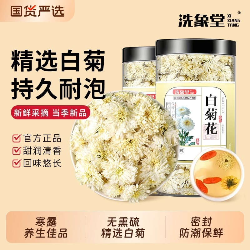 洗象堂精选特级杭白菊贡菊白菊花泡茶清热去火正宗黄菊胎菊花草茶