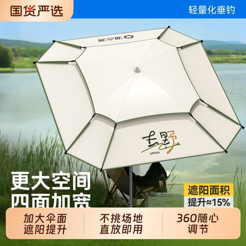 渔之源2026新款方形钓鱼伞遮阳伞