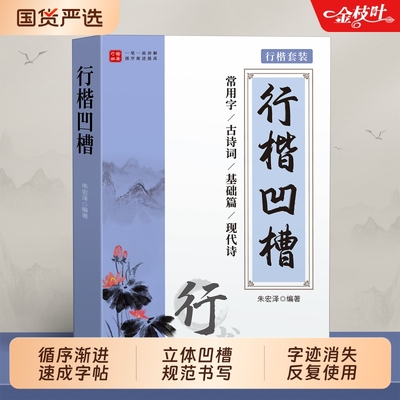 行楷字帖成人练字行书凹槽练字帖成年男生女生字体漂亮钢笔速成硬笔书法练字本神器高中专用练习写字帖贴反复使用笔画偏旁部首基础