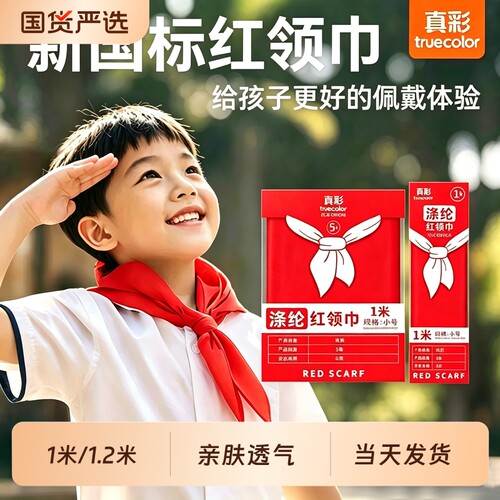 真彩红领巾小学生通用标准大号