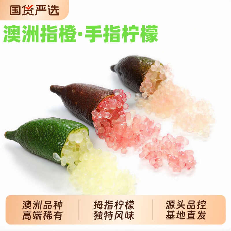 手指柠檬新鲜澳洲品种指橘鱼子酱拇指柠檬鲜果装饰西餐摆盘点缀