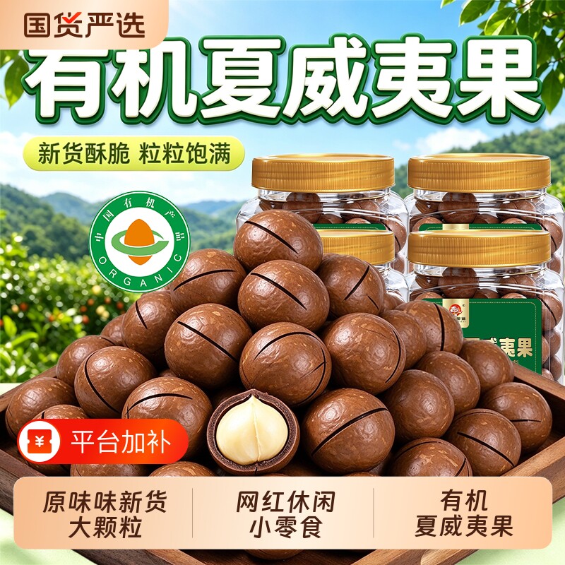 新货有机夏威夷果508g原味生熟孕妇儿童坚果可烘焙原料健康零食批