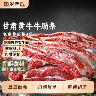 新鲜牛肋条牛肉牛排去骨肉冷冻牛腩肉烤肉烧烤食材生鲜草原肥瘦