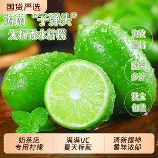 香水柠檬新鲜青柠檬无籽海南子弹头柠檬水果应季 奶茶店柠檬 包邮