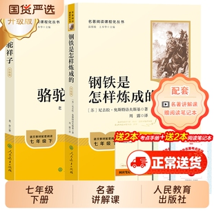 骆驼祥子钢铁是怎样练成的海底两万里原著2册人教版七年级下册必读课外书名著初一初中生阅读书籍语文配套教材人民教育出版社小说