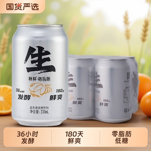 生格瓦斯秋林鲜酿格瓦斯饮料新品面包发酵饮品格瓦斯易拉罐包装