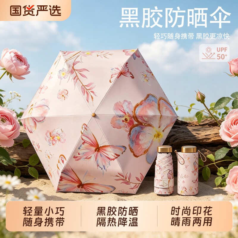 迷你防紫外线折叠伞|千人加购图片