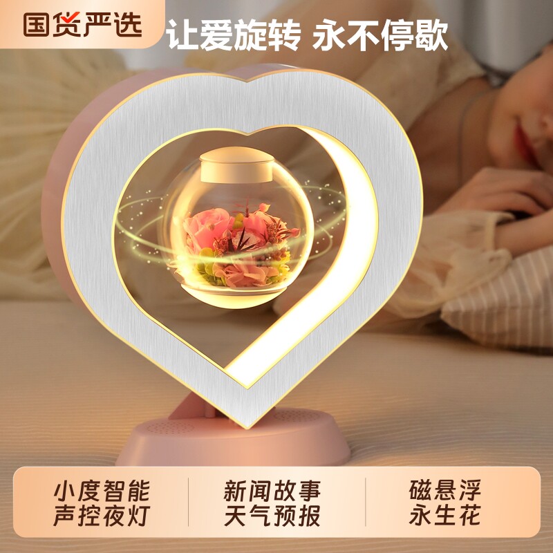 生日礼物女生实用送女友朋友老婆高级感的圣诞节摆件磁悬浮永生花