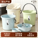 加厚塑料水桶手提家用宿舍洗澡圆形脸盆多功能储装 水桶大容量超大