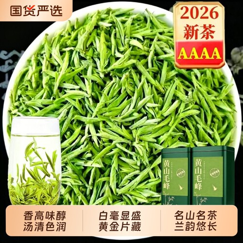 黄山毛峰2026新茶明前安徽特级绿茶毛尖浓香型茶叶礼盒嫩芽正宗