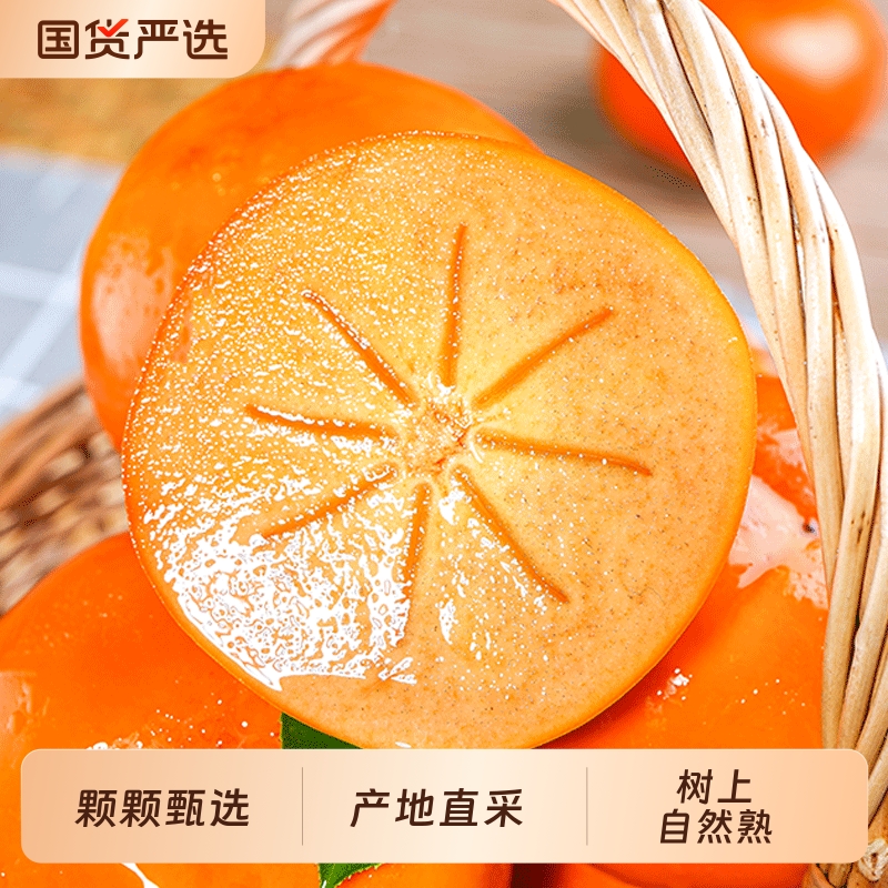 巧克力脆柿子水果新鲜应季一整箱包邮当季柿子冰糖心黄甜脆硬柿子