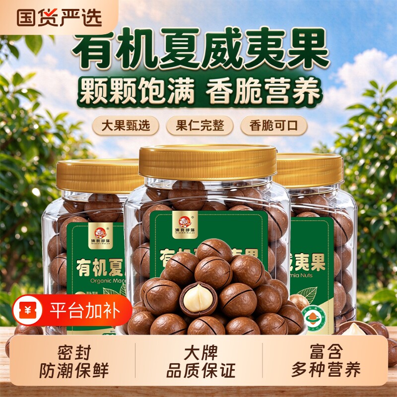 有机认证夏威夷特大果508g原味2026年新货正品休闲零食坚果批