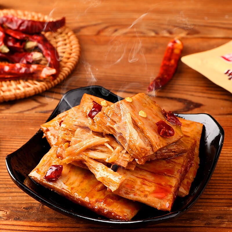 雅客非油炸手撕素肉大豆蛋白麻辣味豆制品零食豆干小吃食品