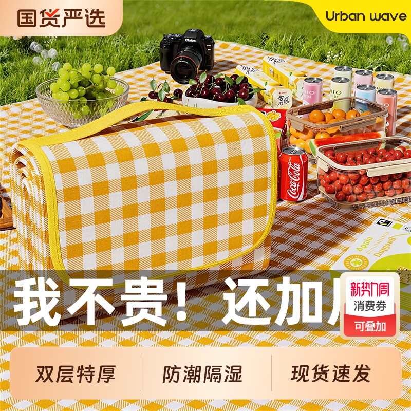 防潮垫加厚户外野炊野营沙滩帐篷地垫可折叠防水春游便携草地垫子