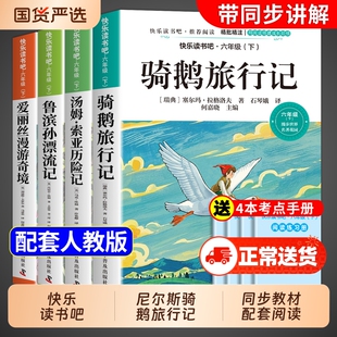 骑鹅旅行记六年级下册必读正版的课外书尼尔斯骑鹅旅行记快乐读书吧6六下阅读书籍鲁滨逊漂流记汤姆索亚历险记普及科学书目故事