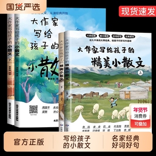 大作家写给孩子的小散文老舍鲁迅巴金叶圣陶彩绘版小学生课外阅读写作儿童文学国学经典诵读阅读理解正版精美名家精选美文好句好词