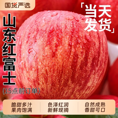 红富士苹果10应当季斤新鲜水果整箱山东栖霞冰糖心丑苹果9斤现摘