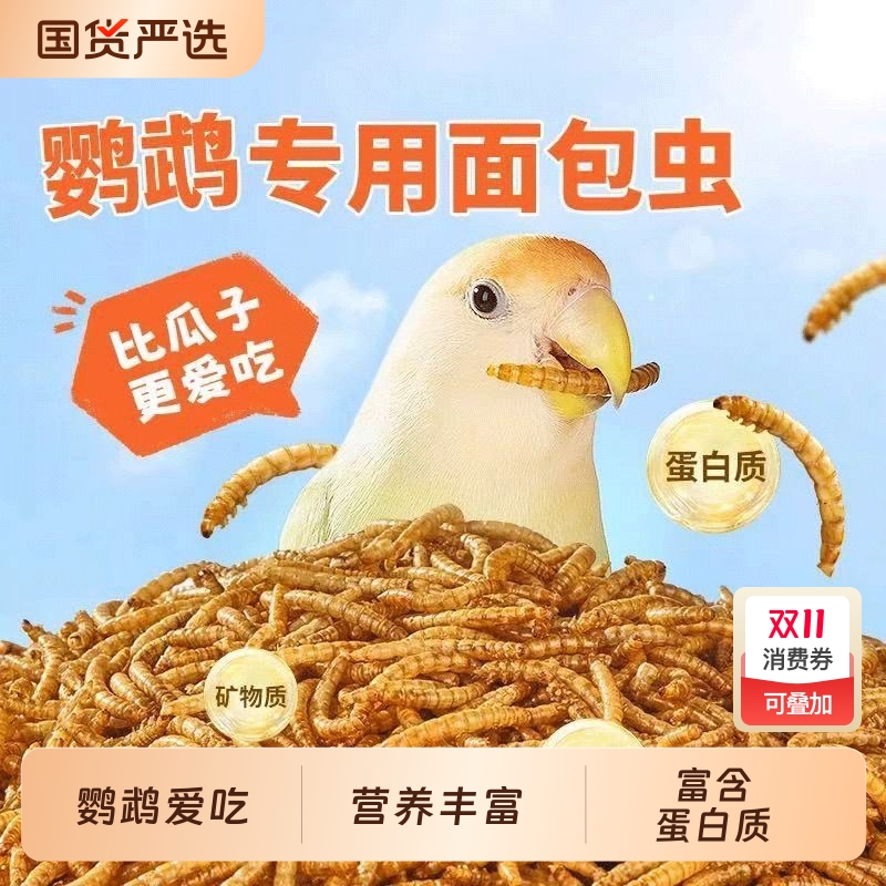 鹦鹉专用面包虫干奖励零食虎皮牡丹玄凤小太阳八哥鸟用品鸟粮饲料