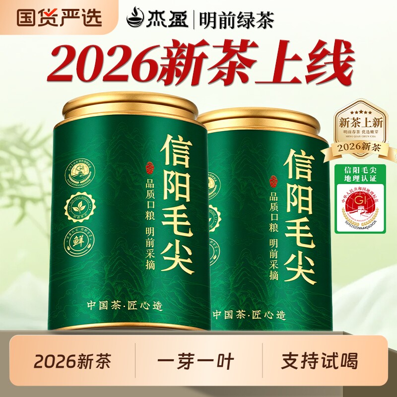 2026新茶信阳毛尖绿茶250g明前特级茶叶栗香嫩芽送礼袋