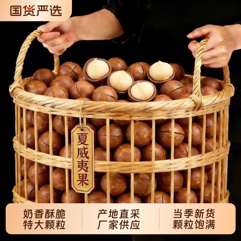 夏威夷果坚果罐装零食500g整箱干果果仁袋装奶油味解馋大颗粒批发
