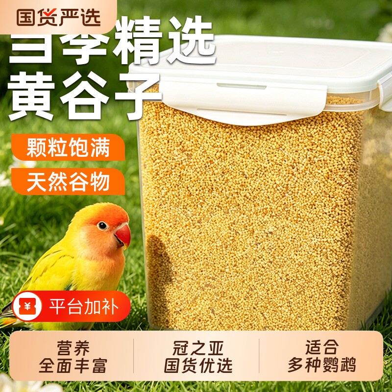 鹦鹉饲料鸟粮新黄谷子带壳小米虎皮鹦鹉饲料玄凤牡丹专用鸟食粮食