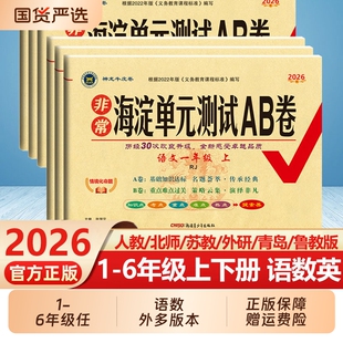 2026新版海淀ab卷单元测试英语外研版一二三四五六年级上册下册语文数学人教小学2年级同步测试卷试卷青岛版起点鲁科版苏教版AB卷