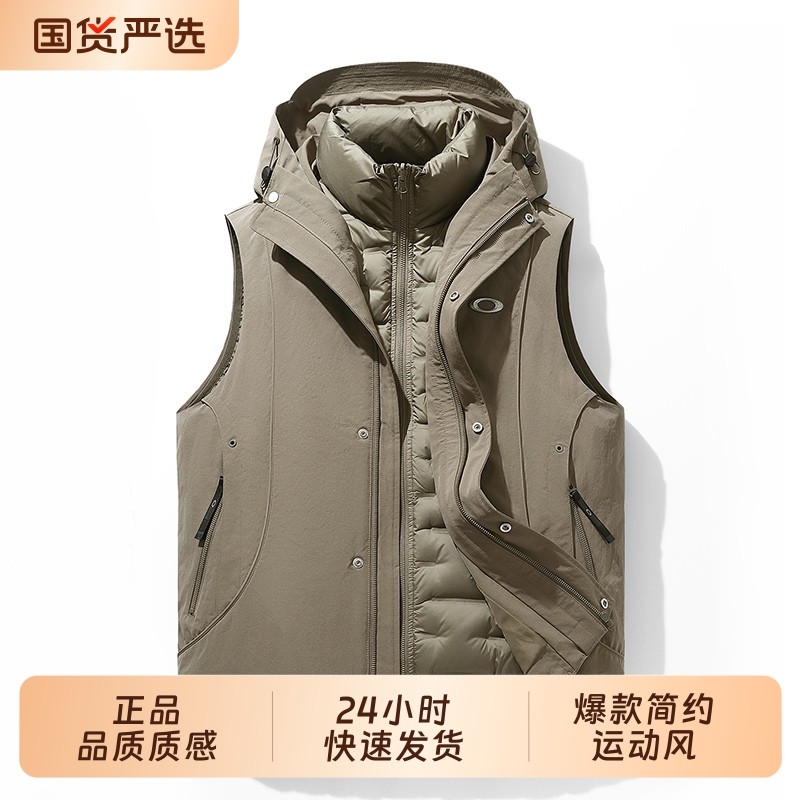 OVJF新款羽绒外套2025冬季户外加厚保暖男士工装坎肩马甲运动