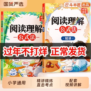 斗半匠小学语文阅读理解公式法答题模板三四五六年级上册一二年级下册阅读强化训练人教版部编三段式满分题技巧每日一练专项训练书