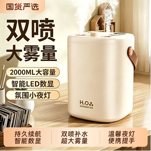 加湿器家用卧室静音小型大喷雾孕妇婴儿室内空气车载桌面便携新款