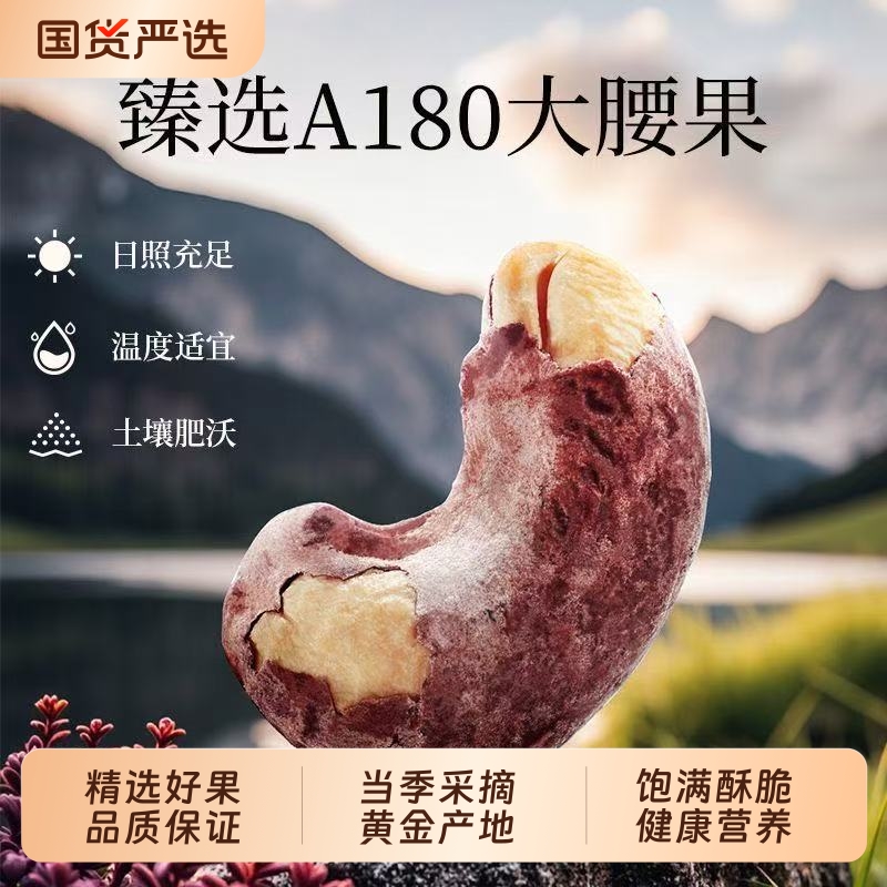 带皮大腰果仁原味越南坚果特产干果孕妇零食休闲食品新年货健康