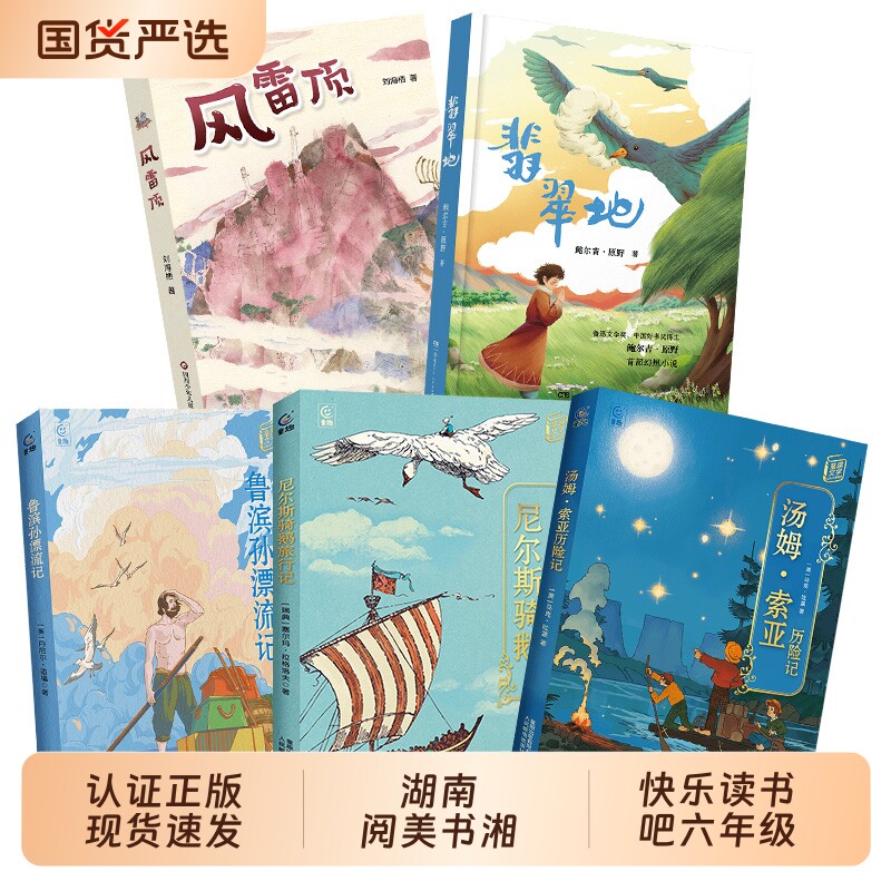 湖南阅美书湘26寒假六年级鲁滨孙漂流记名作精编版尼尔斯骑鹅旅行记