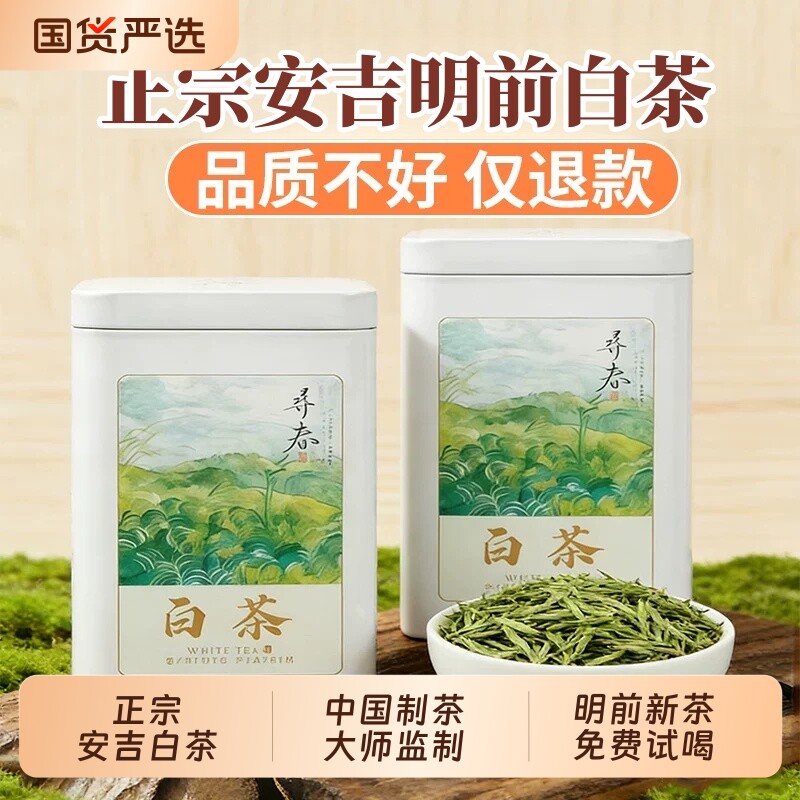 正宗白茶安吉高山特级2026年新茶礼盒装一级口粮绿茶明前茶叶师傅