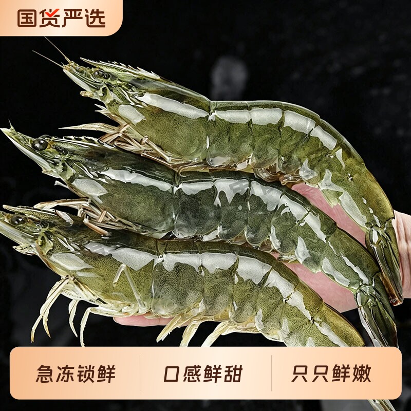 香菇6183040厄瓜多尔白虾鲜活速冻鲜冻大虾冷冻白对虾1500