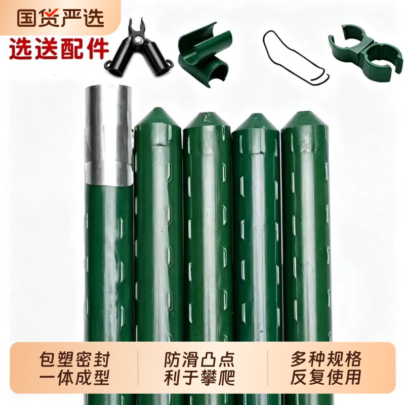 50根装包塑钢管爬藤架农用藤蔓花卉支撑葡萄黄瓜丝瓜架种菜架杆厂