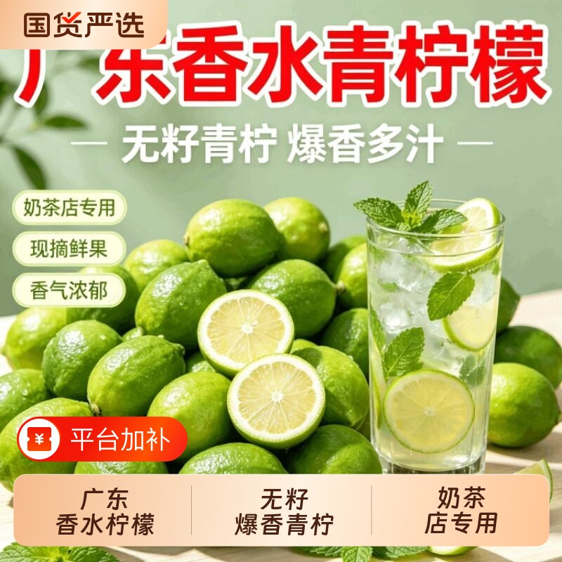 当天发货5斤广东本地香水柠檬新鲜大果奶茶鲜果无籽香柠檬当季