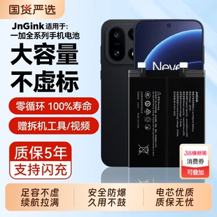 JnGinK适用ace2一加9pro电池7pro手机8t一加10pro八8 8pro一加9 9r 9rt 6t 5 7t 7tpro 11大容量3v原装acepro