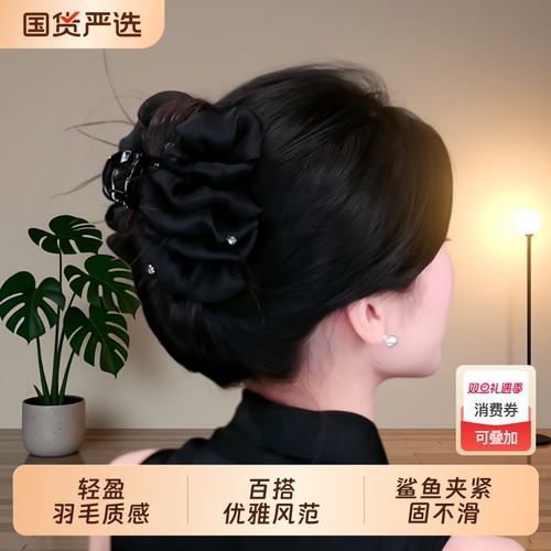 超仙网纱女后脑勺气质发夹头饰