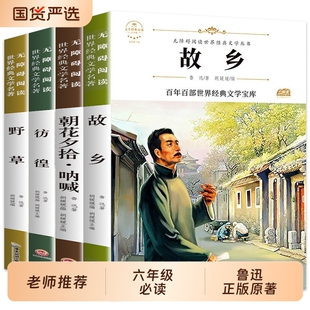 配套考点 散文作品集书籍经典 故乡鲁迅原著正版 书6年级课外阅读书籍老师推荐 全集读本 野草彷徨全套4册六年级必读课外书鲁迅