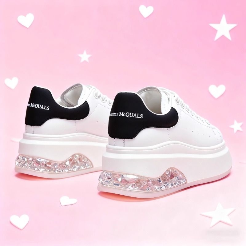 真皮厚底小白鞋女2026春季新款小个子增高6CM白色休闲鞋松糕鞋