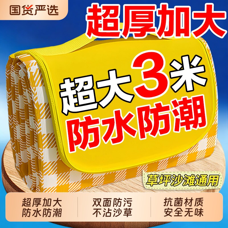 野餐垫防潮垫加厚户外野炊野营沙滩帐篷地垫春游坐垫防水草坪垫子